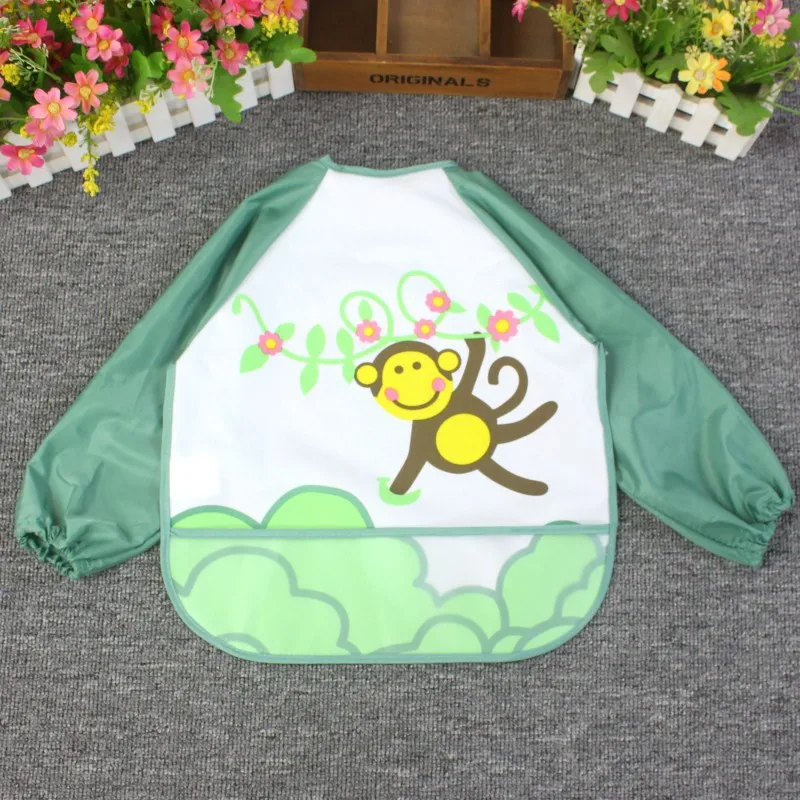 Pudcoco стильная футболка с изображением персонажей видеоигр детская Водонепроницаемый тканевый слюнявчик, одежда с длинными рукавами для детей для кормления, для еды свободное фартук с нагрудником для Новинка