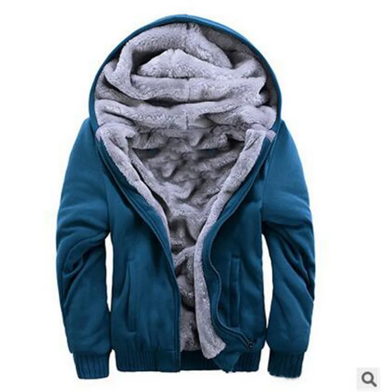 winter blue Tops 4 Мужской спортивный костюм, новинка, зимняя флисовая куртка с капюшоном+ штаны, толстовка, комплект из 2 предметов, толстовки, мужской спортивный костюм, комплект пальто, спортивная одежда - Цвет: winter blue Tops 4