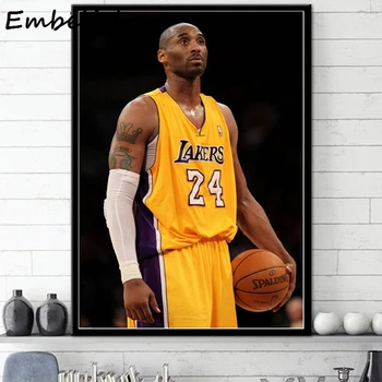 

1 Pieces Great Basketball Player idol Kobe Bryant 24 Wall Art Posters For Living Room Home Decor Picture Canvas Paintings Poster