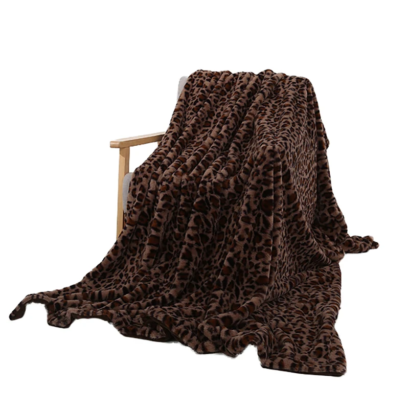 

Faux Fur Fleece Blanket Leopard Sherpa Plush Blankets Winter Flannel Blanket For Beds Soft Warm Bedspread Travel Throw Blanket