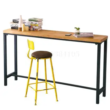 

Simple Modern Iron Bar Table High Foot Table And Chair Combination Family Living Room Partition Porch Table Long Table