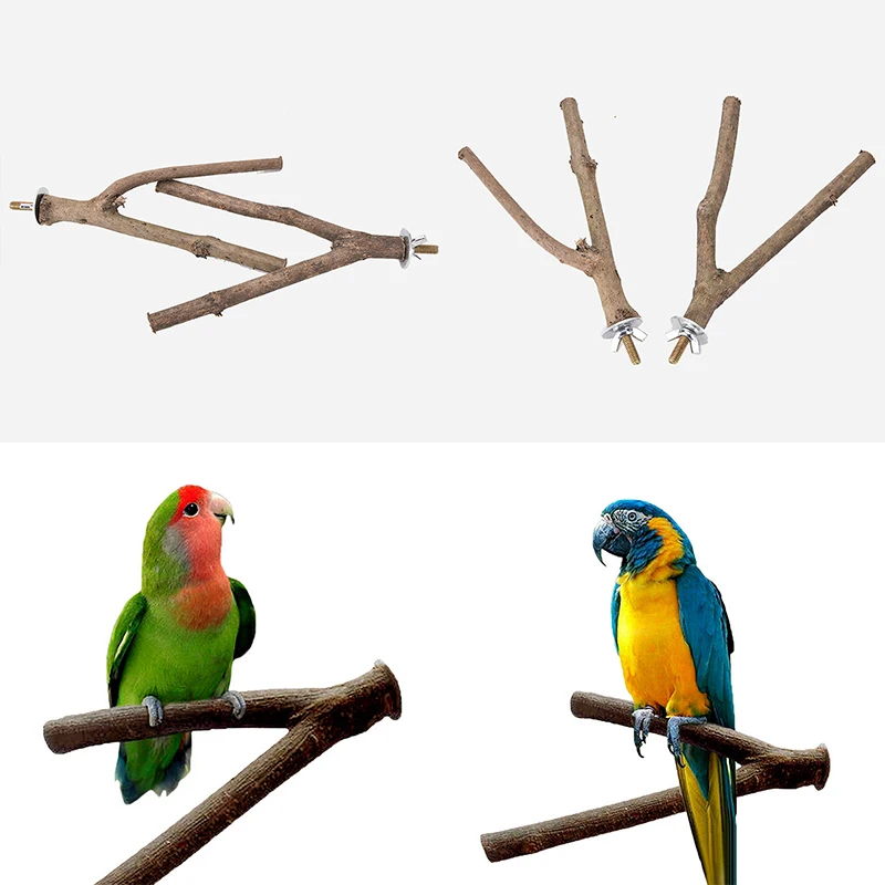 15 см Pet Parrot сырье дерево вилка стойка игрушка хомяк ветка перчи для клетки