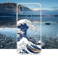 הגל הגדול את קאנאגאווה לשיאו mi mi אדום mi הערה 5 6 7 8 9 לייט פרו בתוספת רך TPU קריסטל Slim מגן מקרה ברור(China)