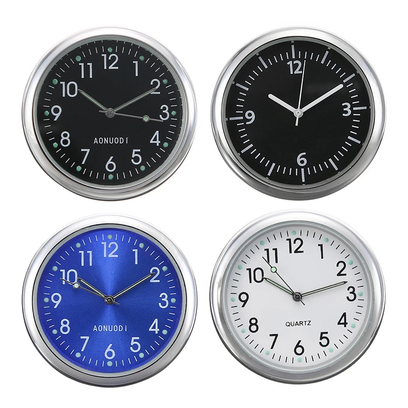 Mini Car Quartz Watch Desktop Car Decorating Stick-On Clock Car Air Vent Quartz Clock Watch Car Office Decorating Ornament