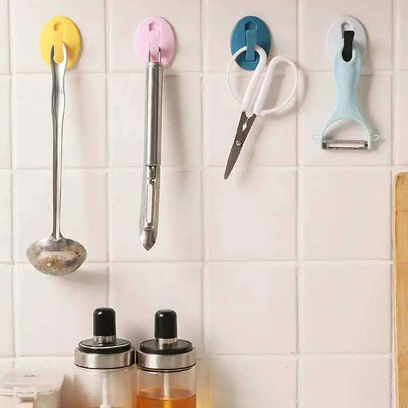 

Cute Hook Classic Colors and Simple Durable Design Nail-free Strong Adhesive Paste Door Back Hooks Kitchen Home Gadgets