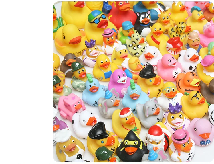 5PCS Randomly Baby shower Toys Cute Floating Rubber Duck 2Pcs 8-10CM Big Ducks+3Pcs 4-6CM Small Ducks Random Style Delivery