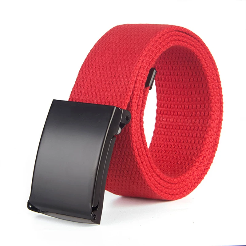 red Высокое качество Мужские повседневные ремни с пряжкой Новая мода унисекс армейский Тактический поясной ремень мужской ремень тканевый пояс - Цвет: red
