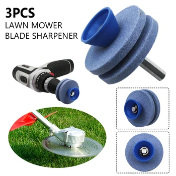 

3pcs Durable Double Layer Universal Wear Resistant Tool Power Drill Blade Sharpener Lawn Mower Home Garden Faster Grinding