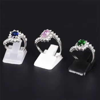 

10pcs 3 Colors Ring Show Plastic Frosted Jewelry Displays Holder For Ring Decoration Stand