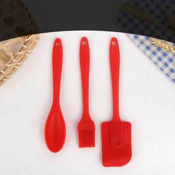 

Three-piece silicone spatula cake cream spatula spatula batter mixing knife baking tools home kitchen supplies
