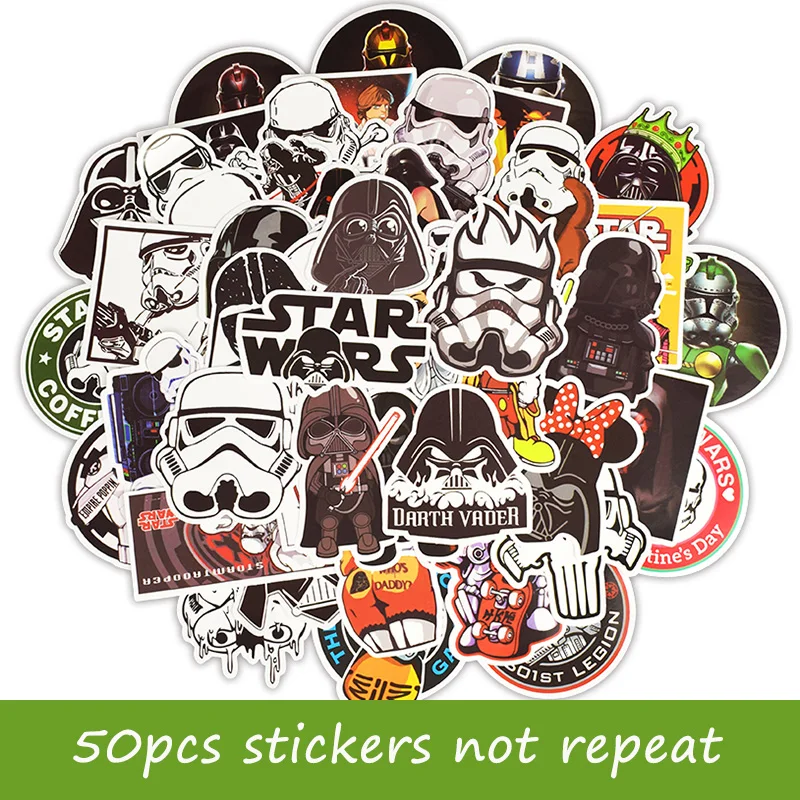 

Star Wars laptop Sticker 50pcs tablet decorative color stickers PVC vinyl sticker Suitable for MacBook/Lenovo/HP/Acer