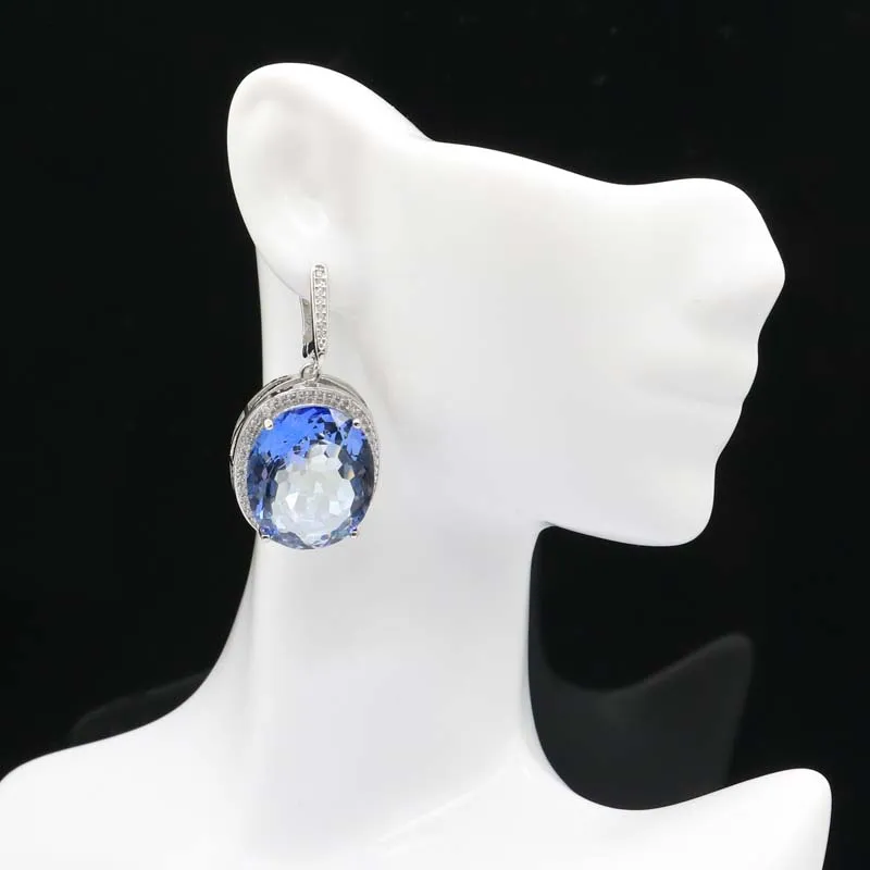Серьги из серебра с Мистик топазом 17 5 г 22x18 мм|925 silver earrings|silver wedding earringswedding earrings |