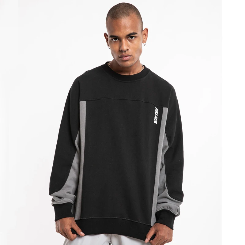 

Palace Life Europe And America Popular Brand Men'S Wear Joint Reflective Lettered Night Running Crew Neck Loose-Fit Long Sleeve