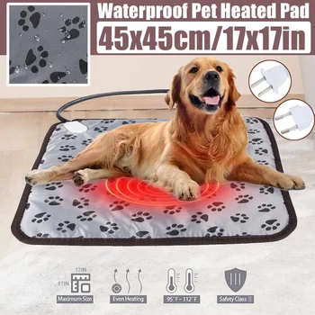 

Pet Dog Cat Winter Warm Electric Heated Pad Mat Carpet For Animals Pet Waterproof Plush Bed Blanket Heater Carpet Heating Pad