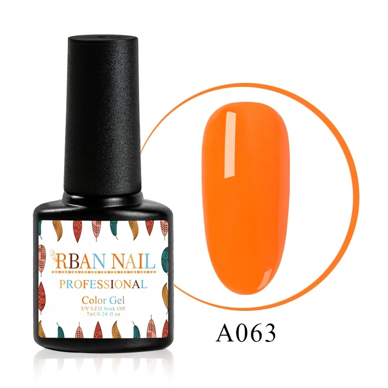 M30063 RBAN NAIL 7 мл оранжевый чистый цветной Гель-лак для ногтей замочить от маникюра УФ-гель лак DIY лак для ногтей украшение для ногтей - Цвет: M30063