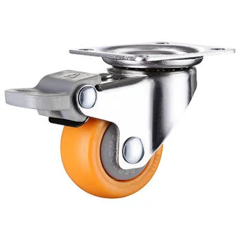 

4pcs 1 inch 25mm Heavy Duty 60kg Orange Swivel Castor Wheels Trolley Furniture Caster Rubber