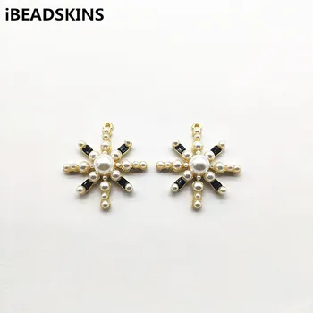 

New arrival! 35x32mm 50pcs Imitation pearls Flower Charm For Earrings parts /Necklace Earrings Jewelry DIY/hand Made Making
