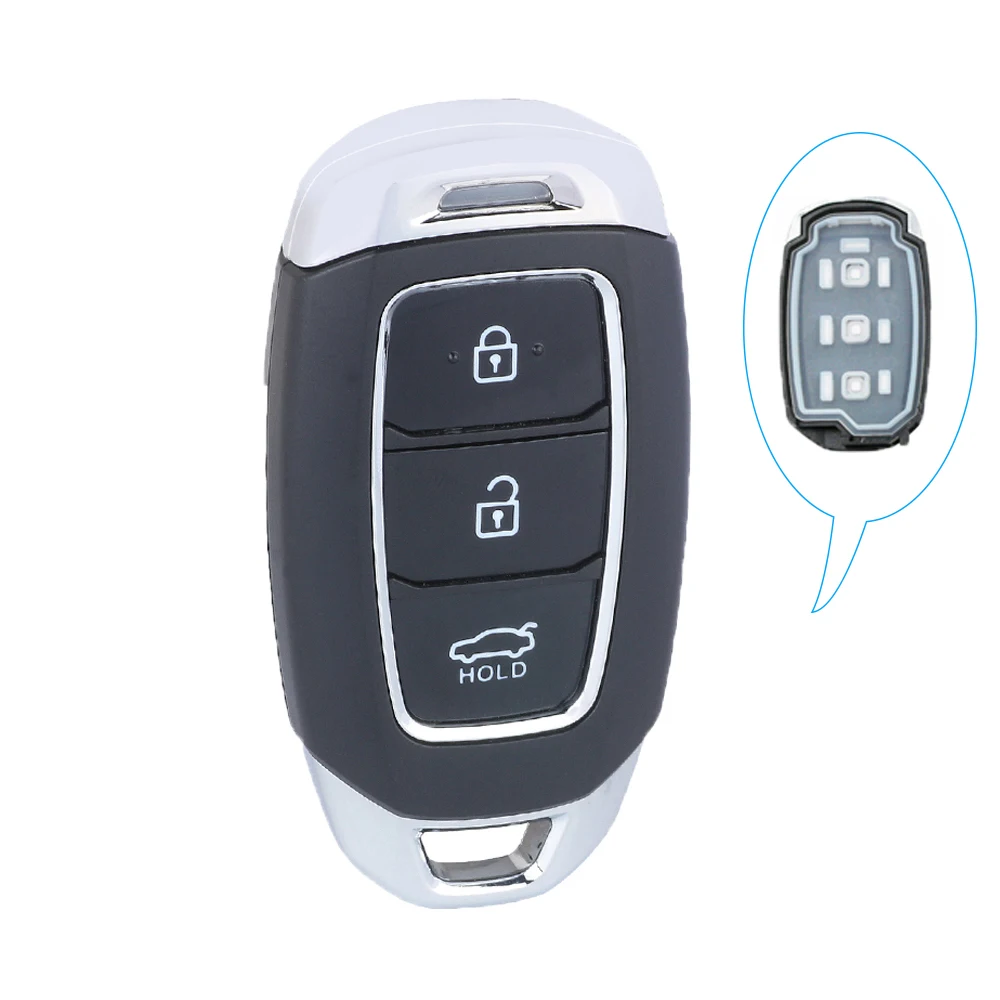 Keyecu 3 кнопки смарт-карты дистанционного ключа оболочки чехол для hyundai Tucson I30 Creta IX25 Solaris с аварийный вставной лопаткой