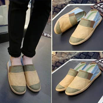 

Loafers Spring Summer Light Mixed Colors Canvas Youth Shoes Men Breathable Fashion Flat Footwear Walking Boat Men's casual Shoes