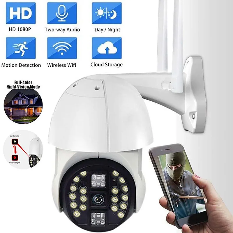 

FISTAK Wireless Head Outdoor Waterproof Ball Machine Camera Night Vision Security Network Wifi HD 1080P Surveillance Camera