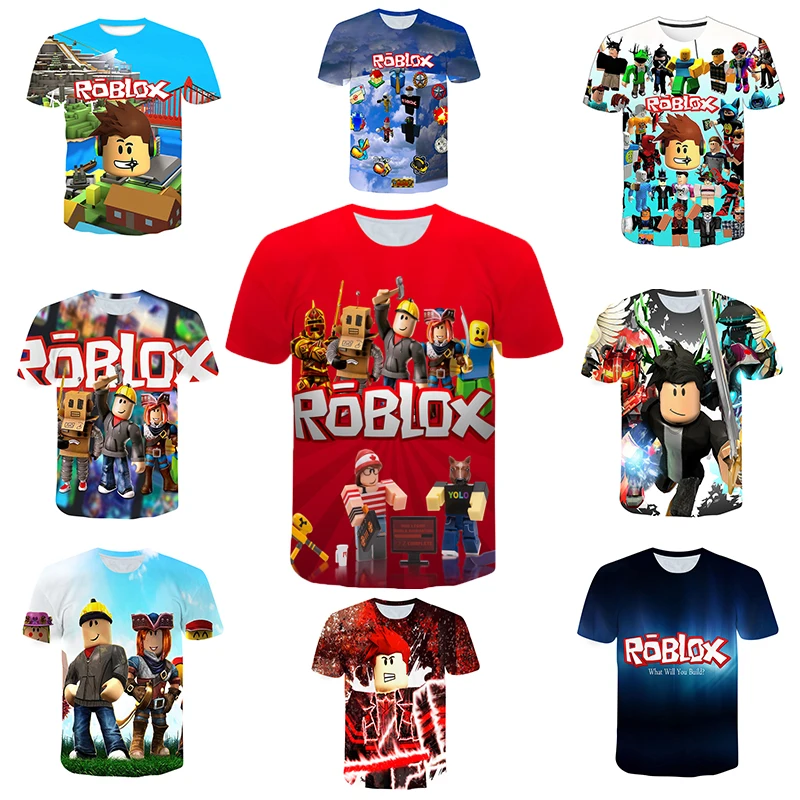 Новинка футболка Robloxing Детская летняя одежда с короткими рукавами для мальчиков