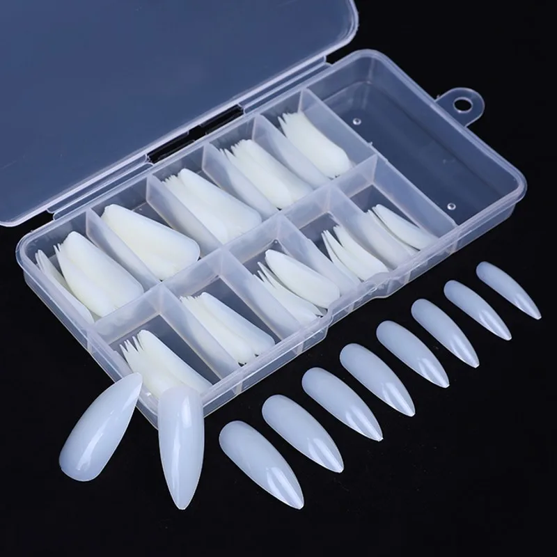 100 шт/коробка овальной формы накладные ногти Советы прозрачные Натуральные