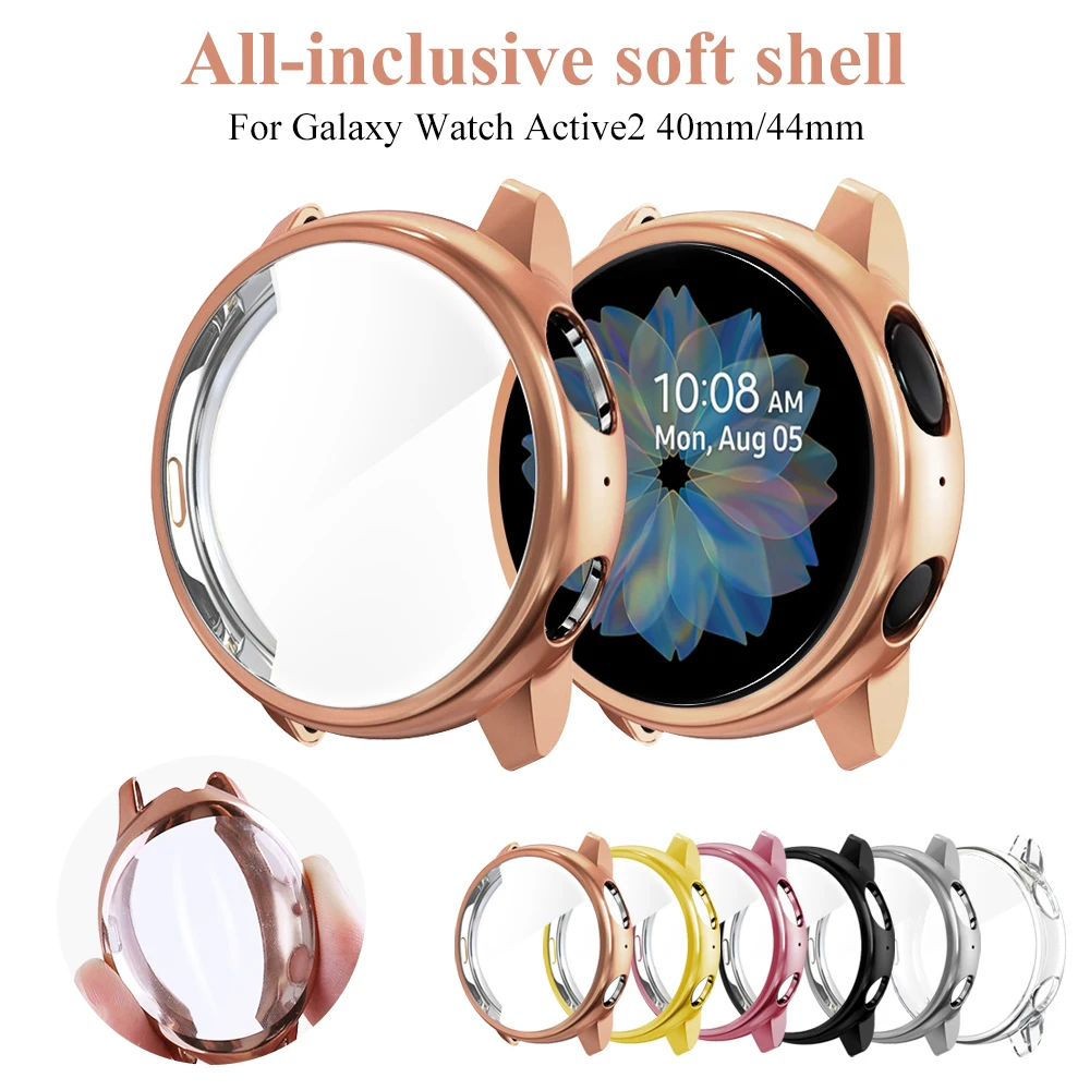 Venta Funda protectora para Samsung galaxy watch active 2, accesorios de protección de pantalla de silicona de cobertura completa zWzKE6OObGV