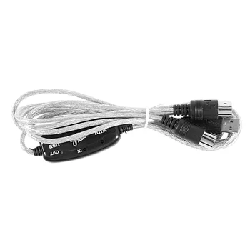 

2m USB to MIDI Interface Converter Cable Cord PC to Music Keyboard Adapter Black