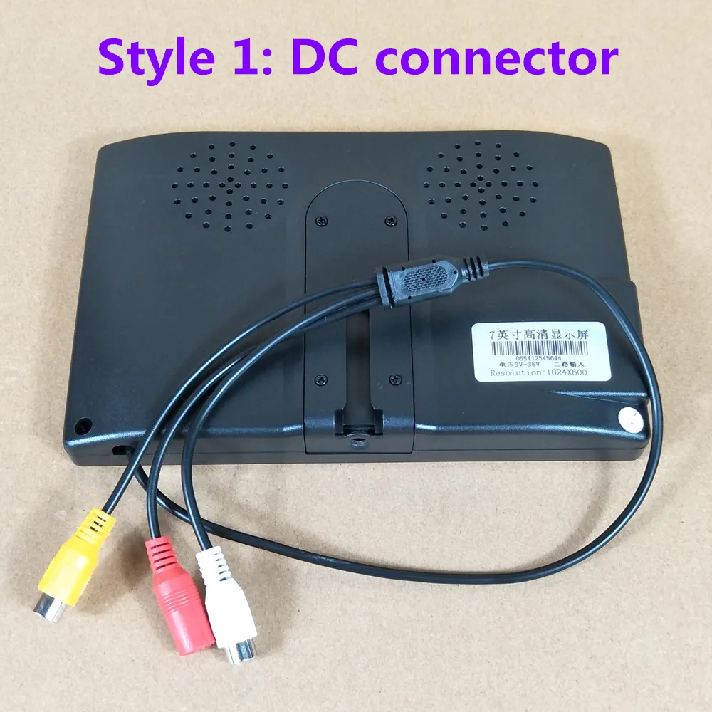 Universal 7 HD screen Car Monitor 1024*600 Security Monitor Parking assistance, Rearview camera optional