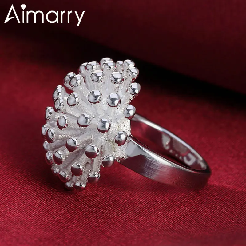 Aimarry 925 стерлингового серебра фейерверк кольцо для женщин девушек цепочка на
