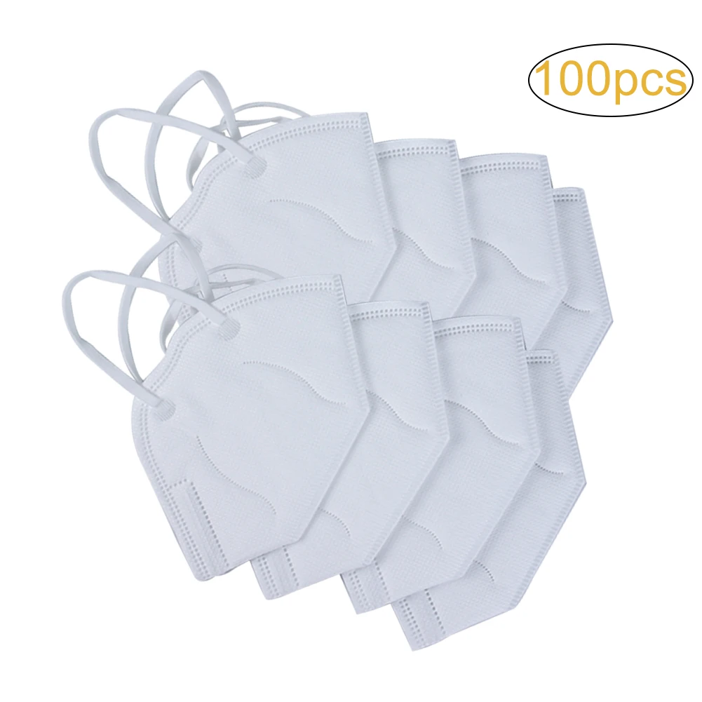 

100pcs Disposable Respirator Mask With 5 Layer Air Filter Safety Mask High Filtration Face Mask Against Virus Bacteria