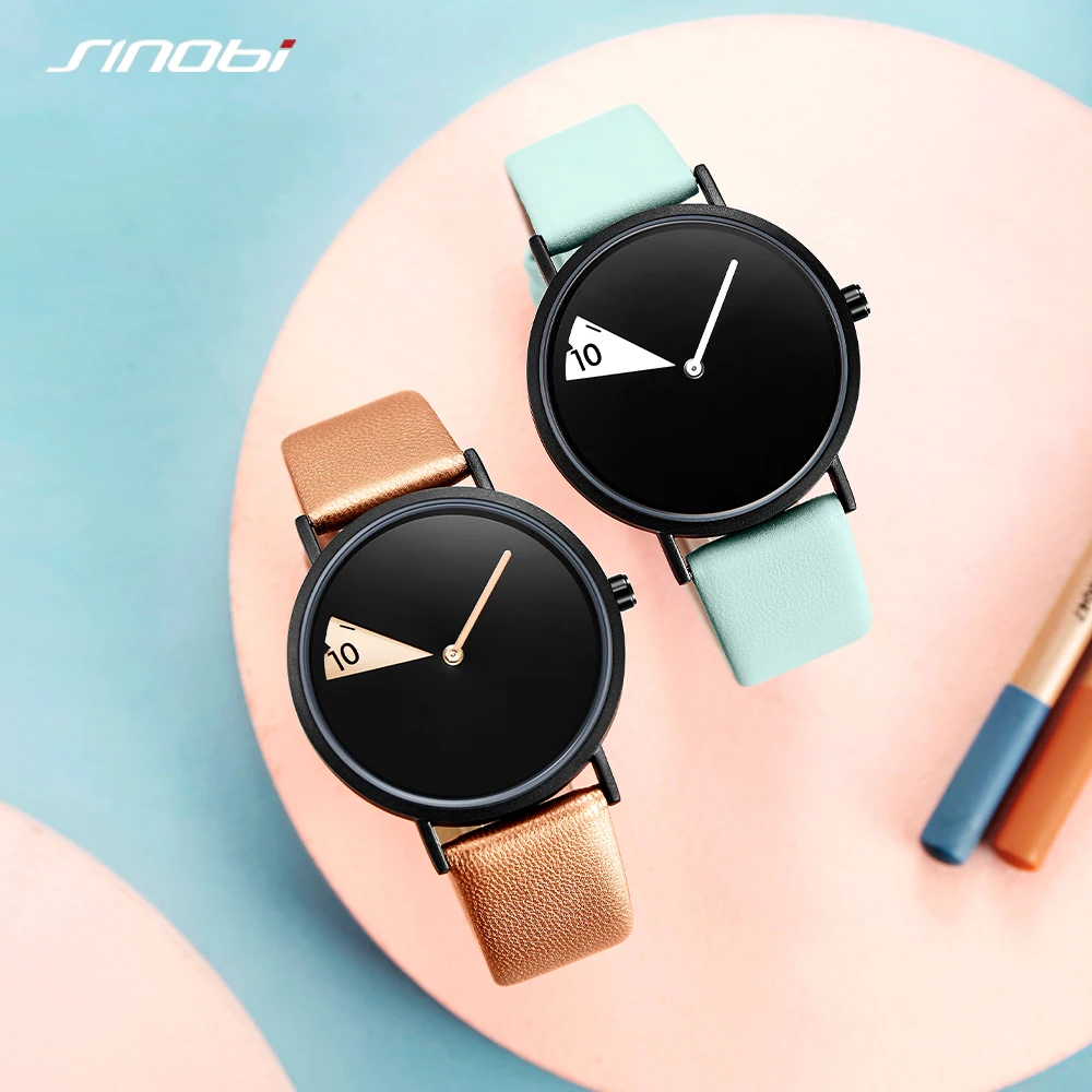 Hot Fashion Lovers Wrist Watch Women Creative Clock Men Rotate Leather Band Wristwatches Couple Gift Reloj Montre Femme