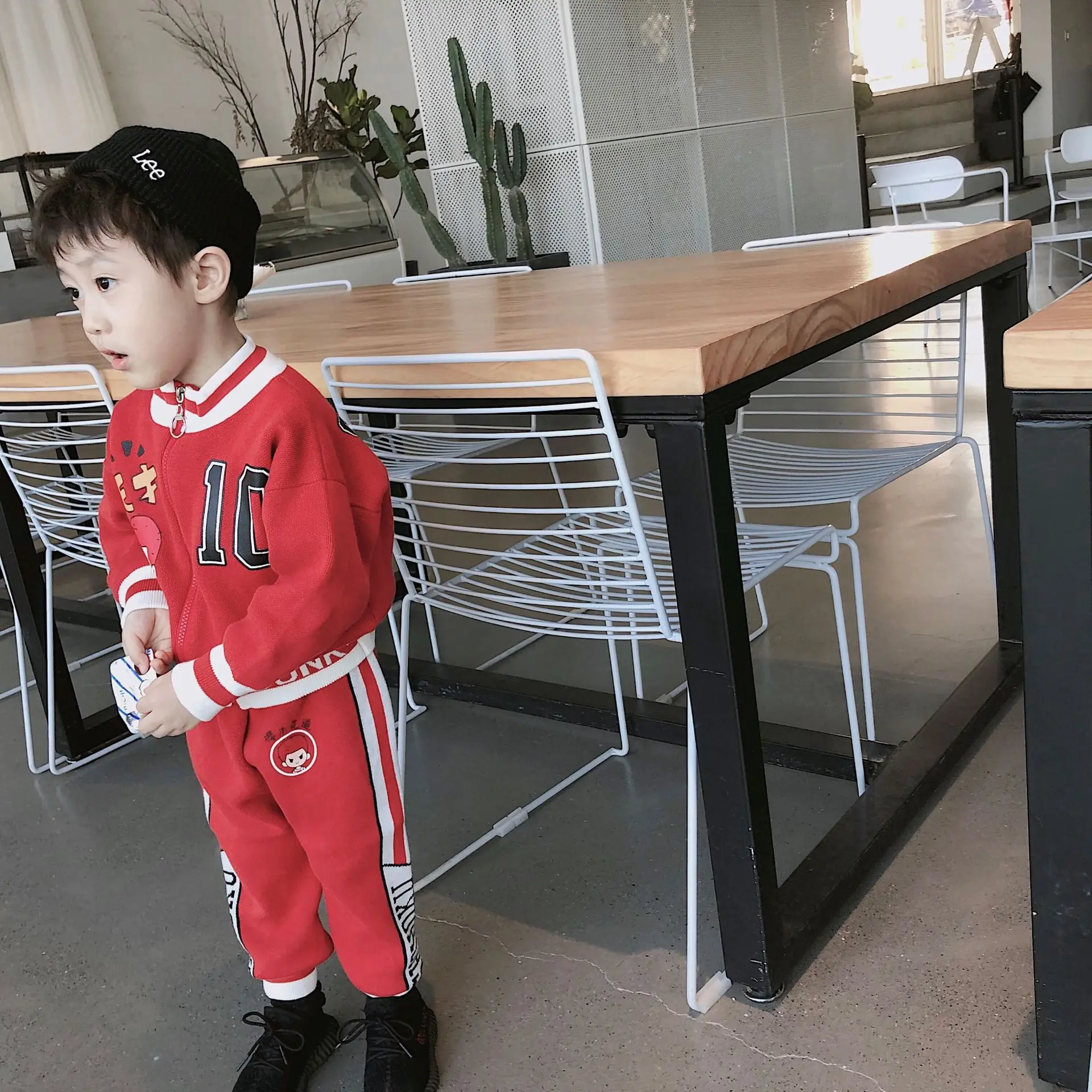 Tonytaobaby/осенне-зимняя одежда; Новая одежда для малышей; комплект со свитером с рисунком для мальчиков и девочек; спортивная одежда; Рождественский наряд; детская одежда