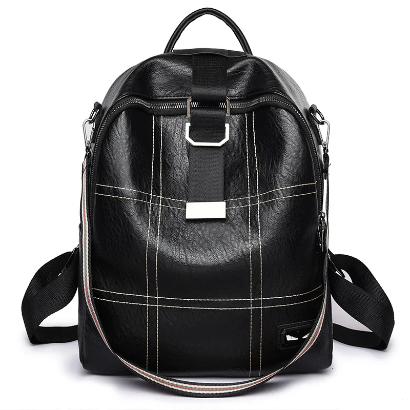 Стиль корейский стиль Pu Spiraea клетчатый повседневный рюкзак женский анти-брызги большой емкости открытый дорожный рюкзак