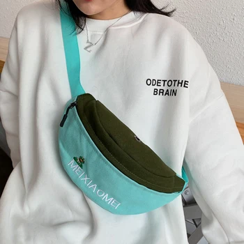 

Woman Waist Bag Fanny Pack Women Belt Bags 2020 New Trend Chest Packs Banana Bags Canvas Material Hip Hop Package Bum Kidney Bag