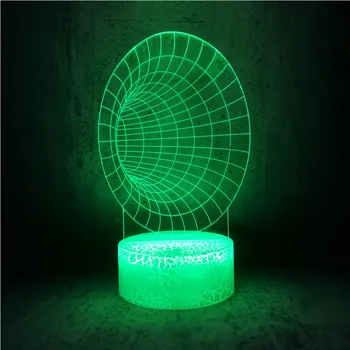 

tunnel 3D LED USB Lamp 7 Colors Changing Atmosphere Horn UFO Light desk lighting boys toy bookcase exhibition holiday gifts