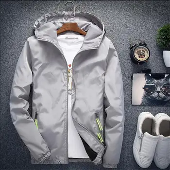 

New Brand Spring Autumn Men Hooded Jacket Fashion Couple Clothes Thin Windbreaker Jacket Plus Size S-7XL jaqueta masculina
