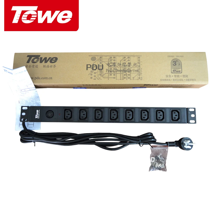 TOWE PDUs 1" розетка распределительные блоки питания EN10/I812P 10A 8 способов IEC320 C13 с защитой от перегрузки