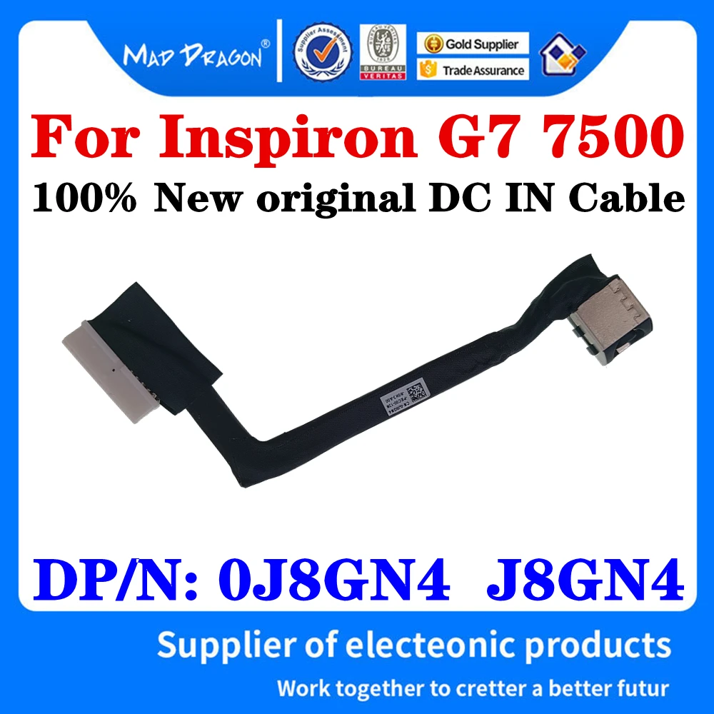 Новый оригинальный 0J8GN4 J8GN4 для Dell Inspiron G7 7500 15-дюймовый игровой ноутбук с кабелем