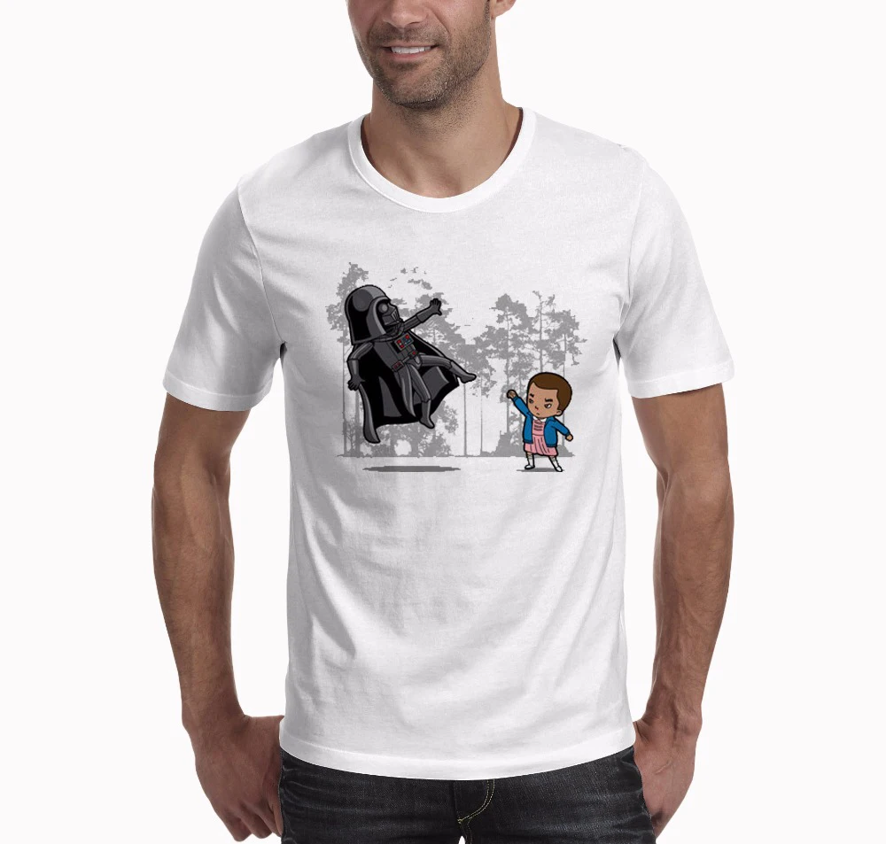 Мужская футболка Stranger Things Eleven& Star Wars, новейшая графическая Мужская футболка с крутым круглым воротником, негабаритная футболка с коротким рукавом