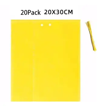 

20-Pack Dual-Sided Sticky Traps with Twist Ties for Flying Plant Insect Such as Fungus Gnats, Whiteflies, Aphids,Thrips