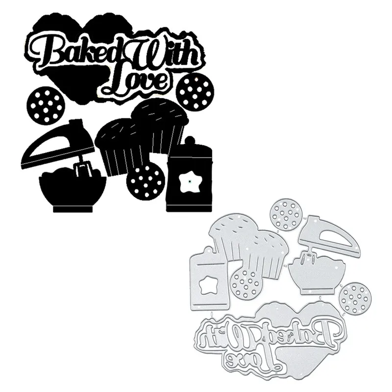 

GJCrafts Bake with Love Letter Dies Cake Metal Cutting New 2019 Craft Dies Scrapbooking Card Making Embossing Stencil Die Cut