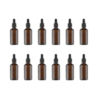 

12Pcs 30ml Glass Dropper Bottle Essential Oil Bottle Refillable Dropper Bottle Subpackaging Bottle Brown