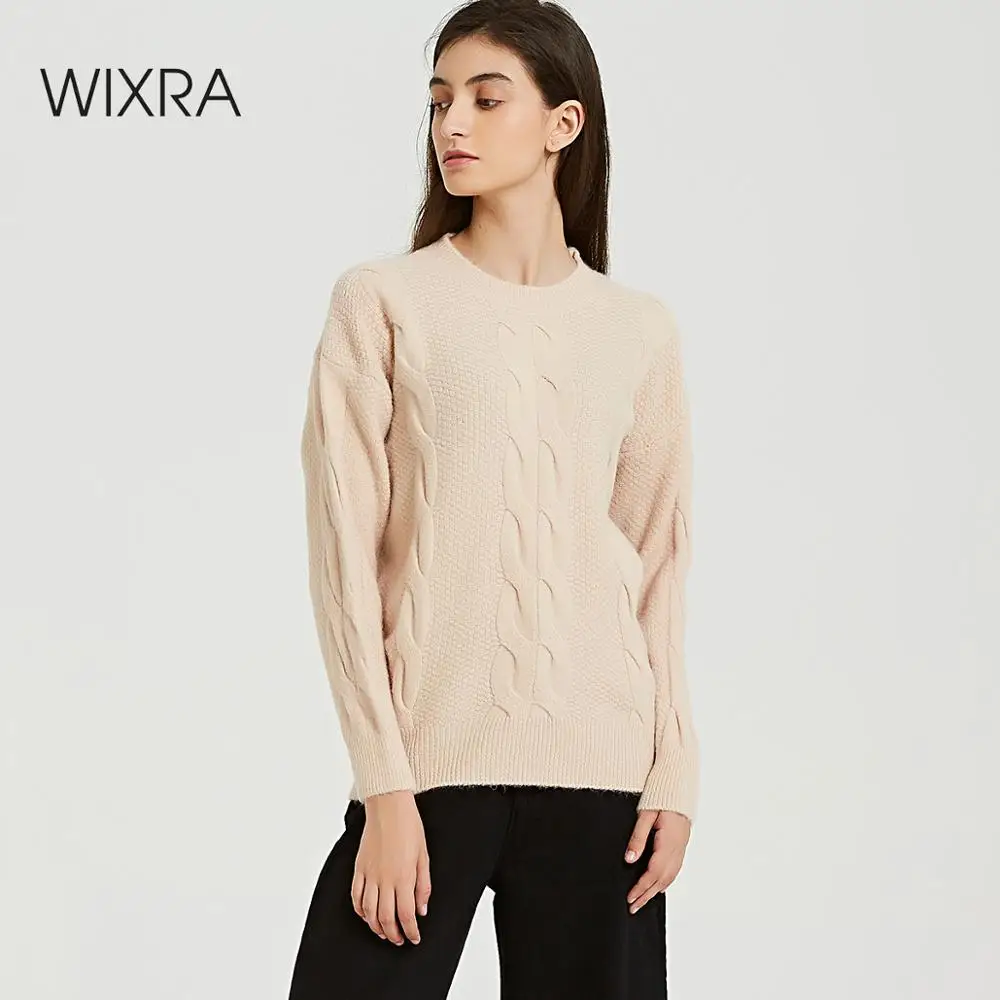 

Wixra Womens Sweaters 2019 Autumn Winter Tops O Neck Women Soft Warm Pullover Jumper New-coming Knitted Sweater