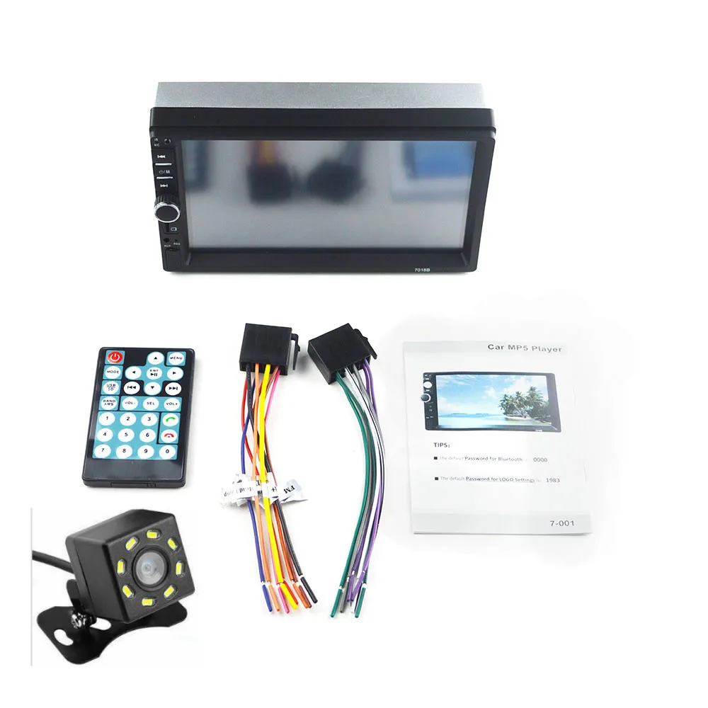 Кнопка-7 цветов подсветка версия 2din HD магнитола с Bluetooth FM Радио стерео MP3/MP5 видео плеер авторадио стерео - Цвет: 8 LED CAM