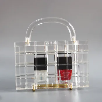 

Women Cute Clear Acrylic Box Clutch Crossbody Purse Evening Bag Resin Plastic Bag Handle Summer Beach Lady Travel Party Hand bag