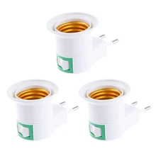 3 шт. адаптер основы лампы ЕС штекер в E26/E27 адаптер светодиодный светильник лампа конвертер гнездо держатель с кнопкой включения/выключения переключатель База гнездо