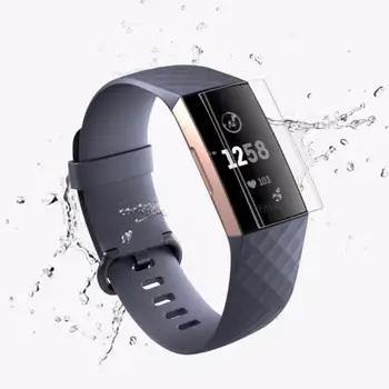 

For Fitbit Charge 3 Watch Bracelet BC2 Prevent Scratches With Stickers Tempered Glass Full Edging Cover Screen Protector