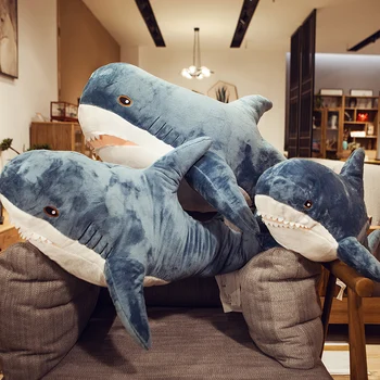 

Big Shark Plush Toy Stuffed Animal Popular Sleeping Pillow Russia Shark Doll Soft Baby Pillow Plush Shark Cushion Birthday Gift