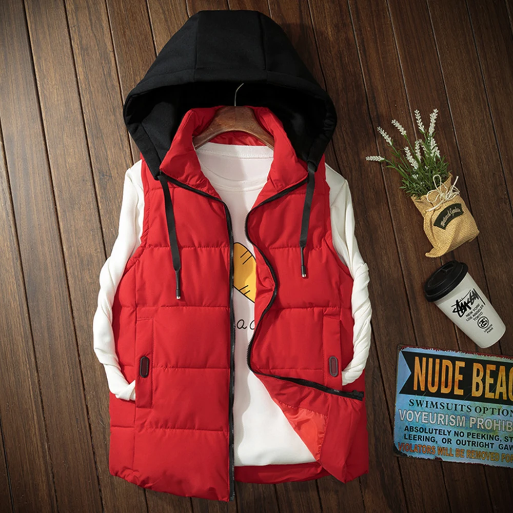 

Stylish Men Vest Brand Sleeveless Jacket Waistcoat Winter Fashion Padded Men's Vests Male Thicken Windproof Warm Waistcoat